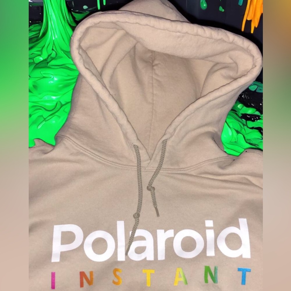 L/G tan Polaroid Hoodie